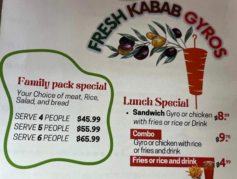 Fresh Kabab Gyros - Murfreesboro, TN menu_pic