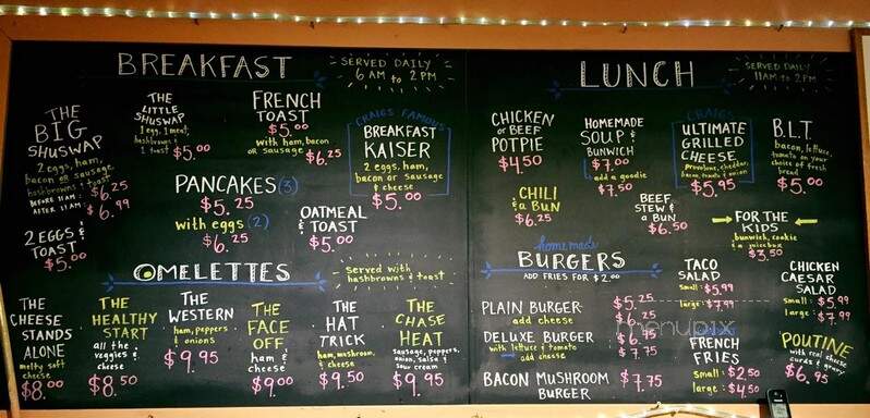 Craig's Bakery - Kamloops, BC menu_pic
