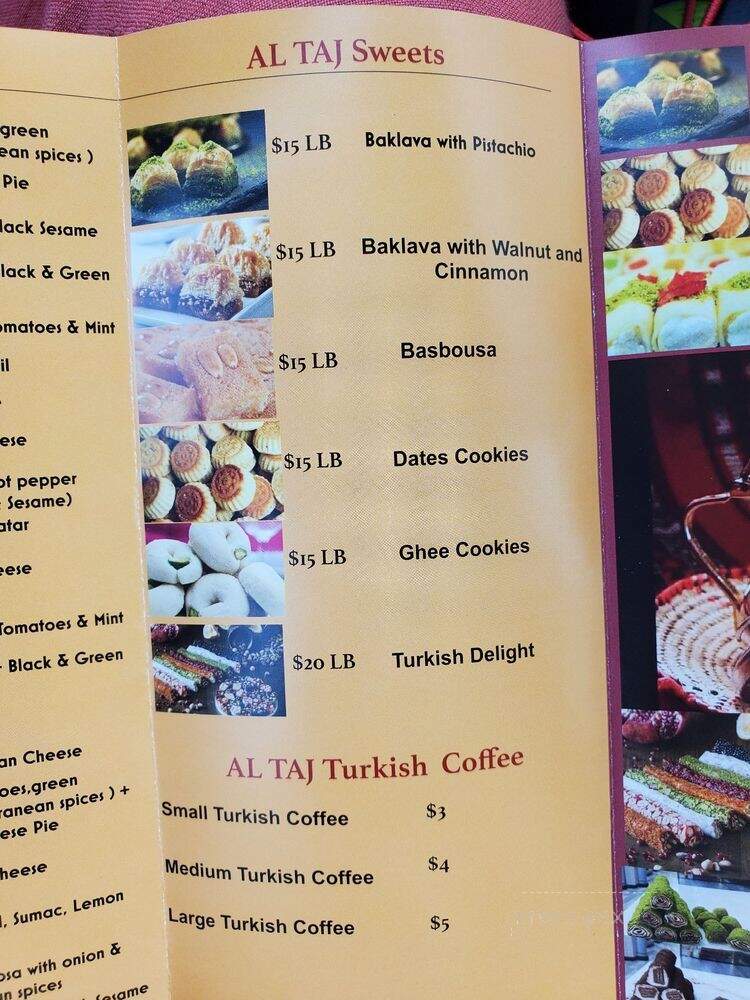 Al-Taj Bakery - Lexington, KY menu_pic