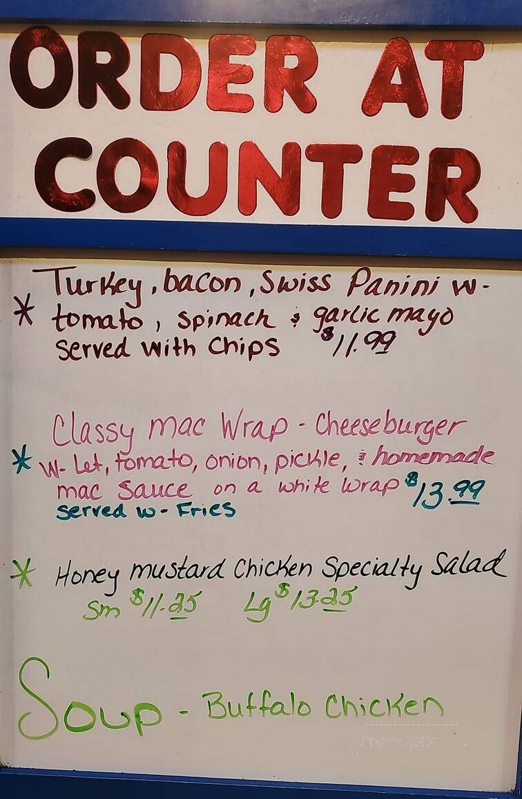 The Classy Cafe & Deli - Hornell, NY menu_pic