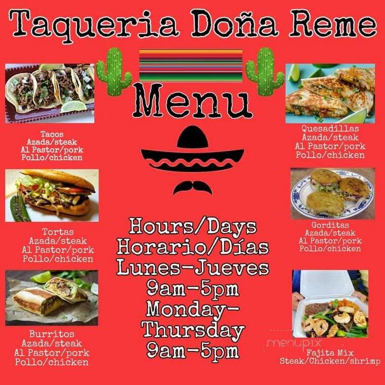 Taqueria Dona Reme - Plant City, FL menu_pic