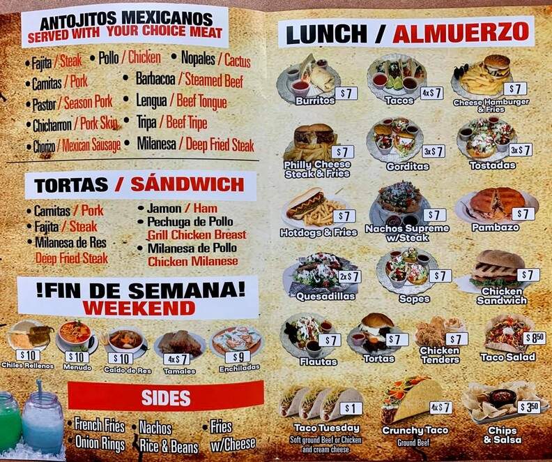 El Tio Carlos - Bradenton, FL menu_pic