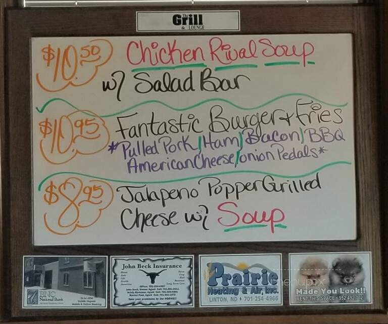 The Grill - Linton, ND menu_pic