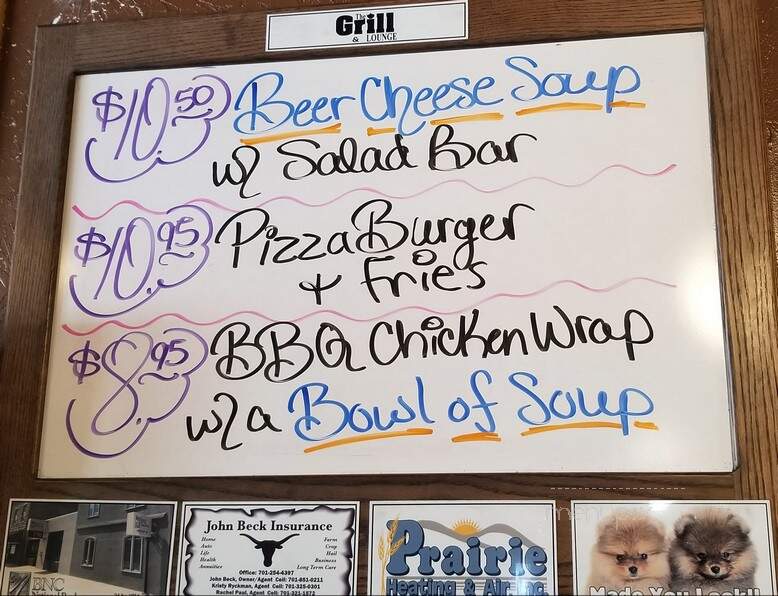 The Grill - Linton, ND menu_pic