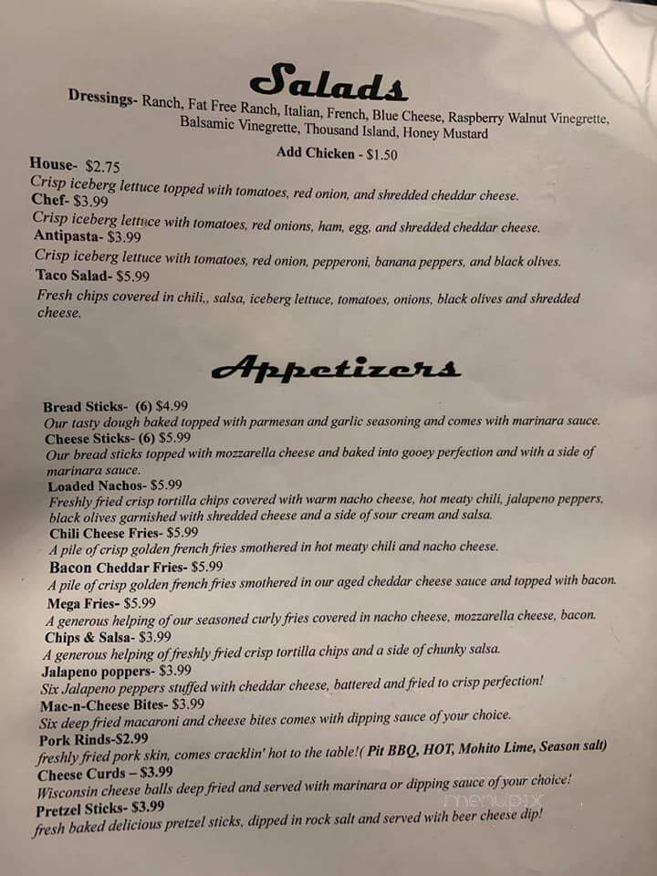 Hole in the Wall - Richwood, WV menu_pic