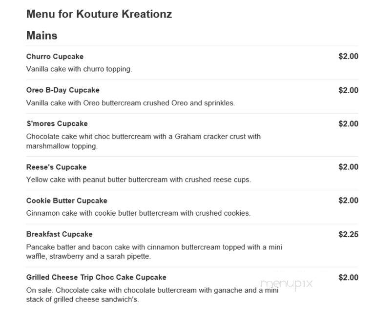 Kouture Kreationz - Euclid, OH menu_pic