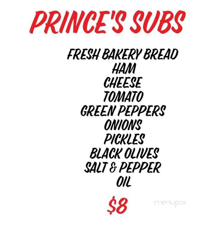 Prince's Subs - Leavittsburg, OH menu_pic