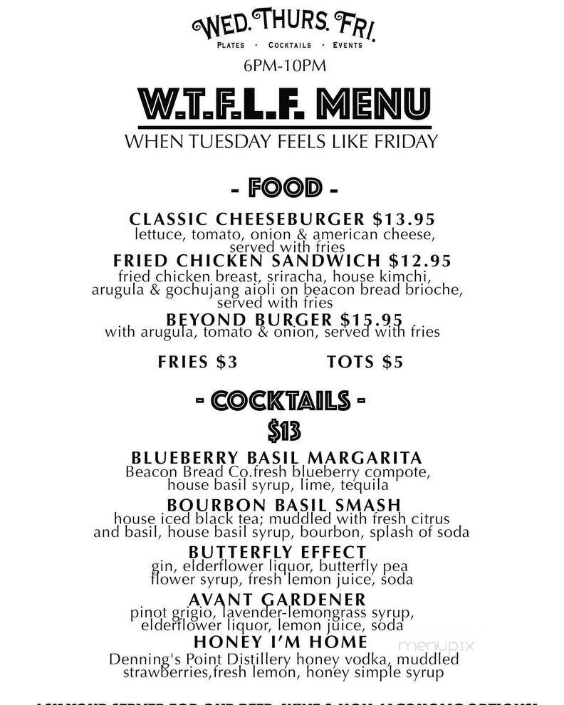 W T F Beacon - Beacon, NY menu_pic