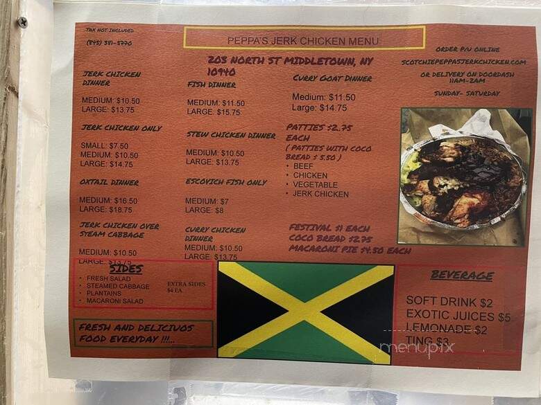 Peppa's Jerk Chicken - Middletown, NY menu_pic