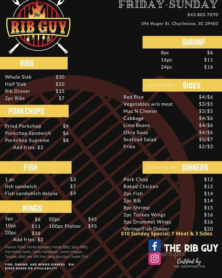 The Rib Guy - Charleston, SC menu_pic