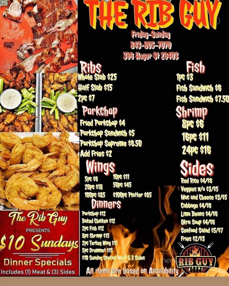 The Rib Guy - Charleston, SC menu_pic