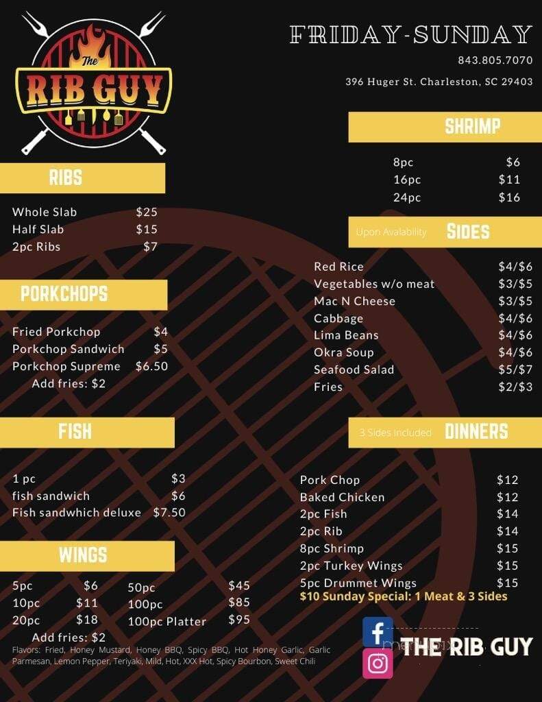 The Rib Guy - Charleston, SC menu_pic