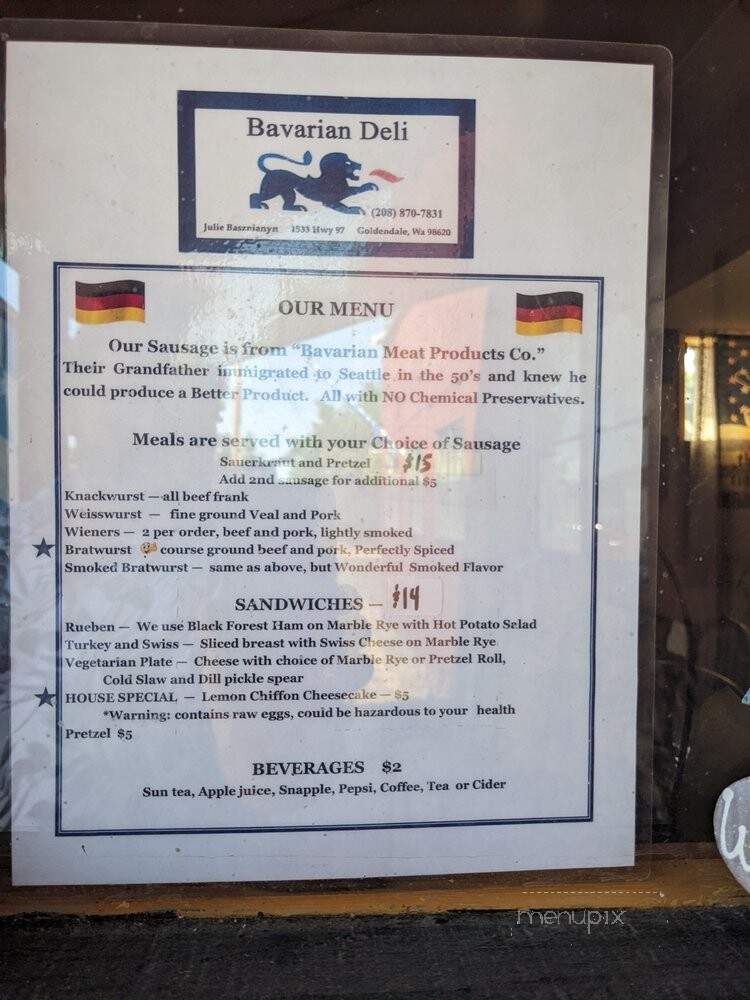 Bavarian Deli - Goldendale, WA menu_pic