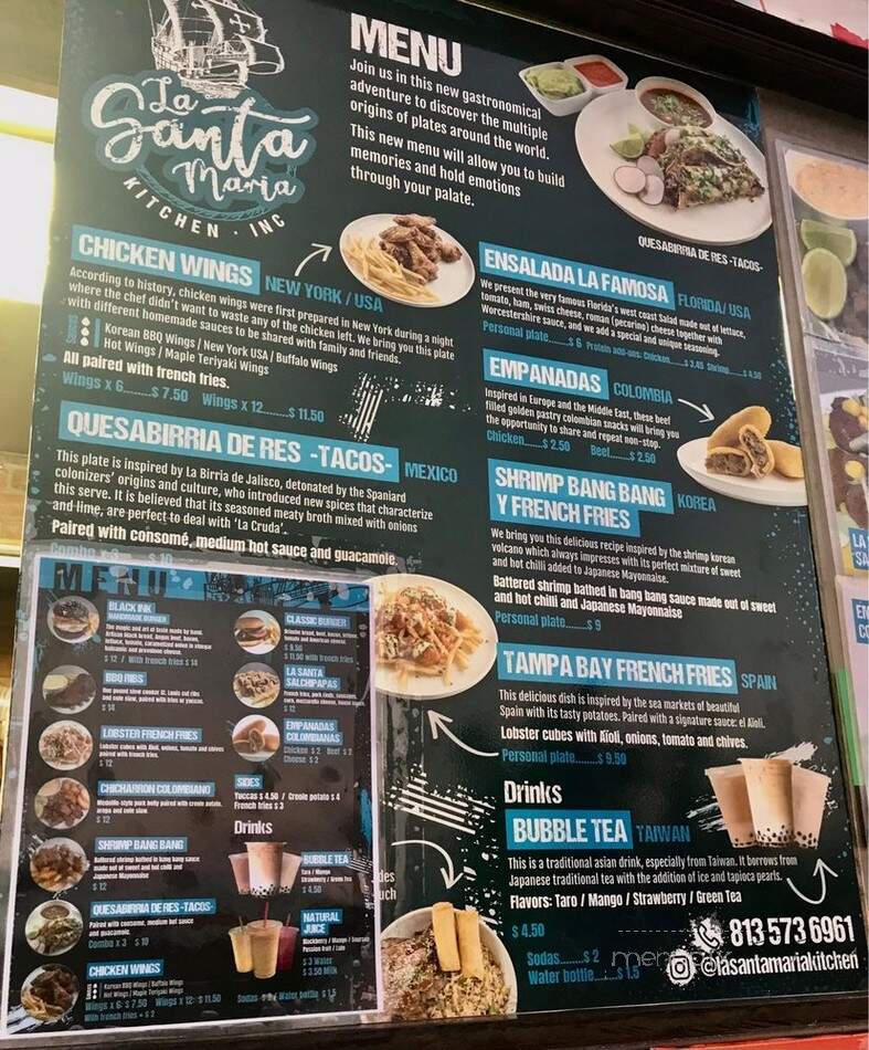 La Santa Maria Kitchen Food Truck - Tampa, FL menu_pic