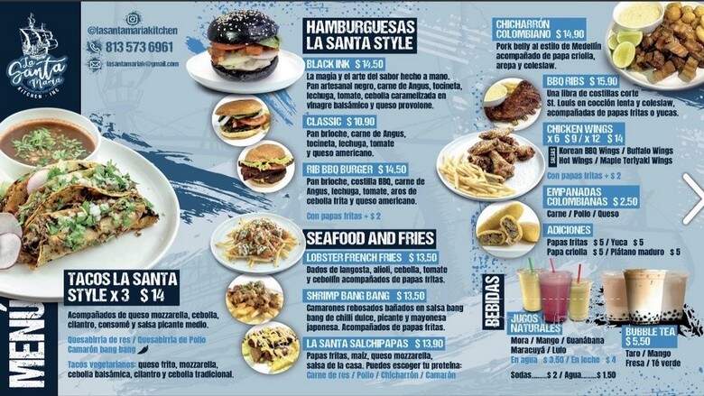 La Santa Maria Kitchen Food Truck - Tampa, FL menu_pic