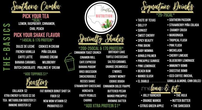 Southern Nutrition - La Porte, TX menu_pic