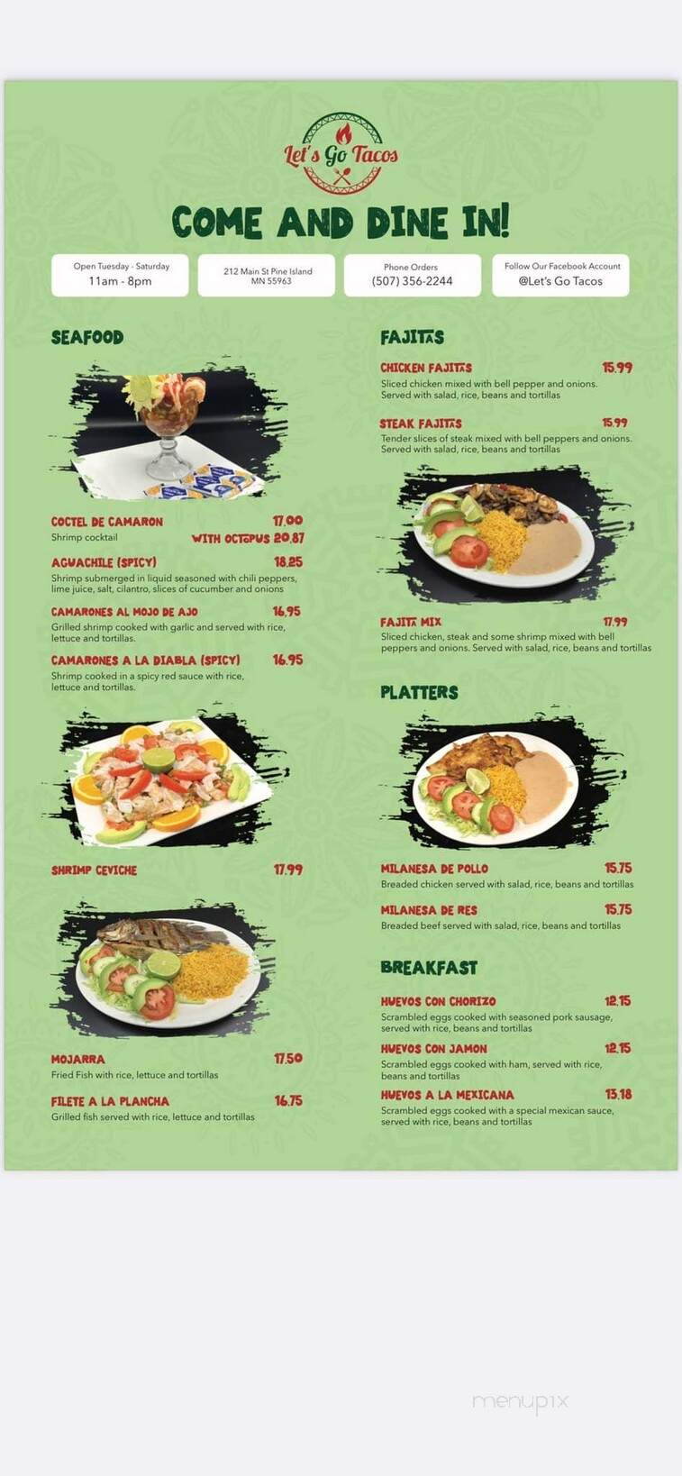 Taquiera Let's Go Tacos - Pine Island, MN menu_pic