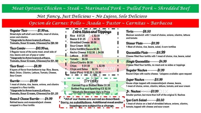 Taquiera Let's Go Tacos - Pine Island, MN menu_pic
