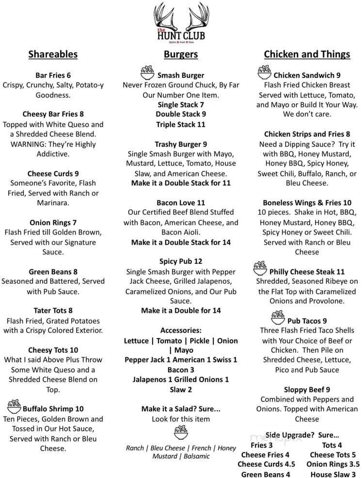 The Hunt Club - Oregon, IL menu_pic