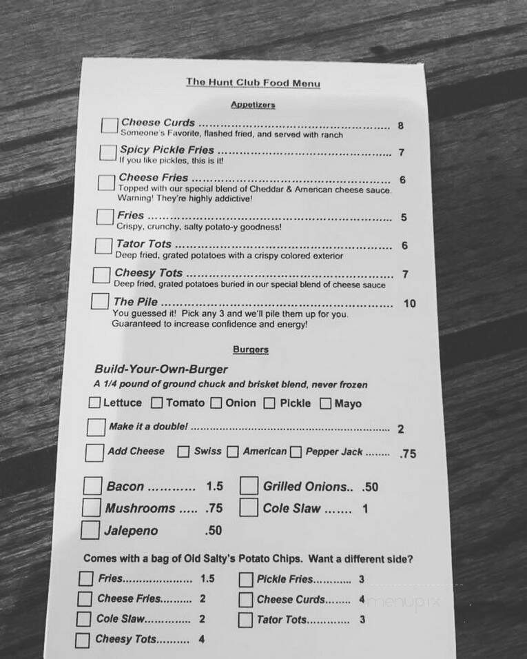 The Hunt Club - Oregon, IL menu_pic