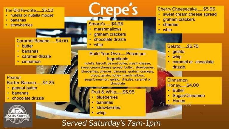 The Main Street Bean - Safford, AZ menu_pic