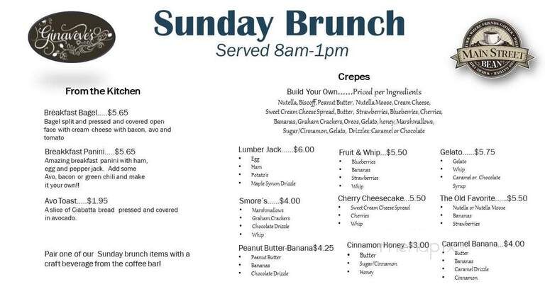 The Main Street Bean - Safford, AZ menu_pic