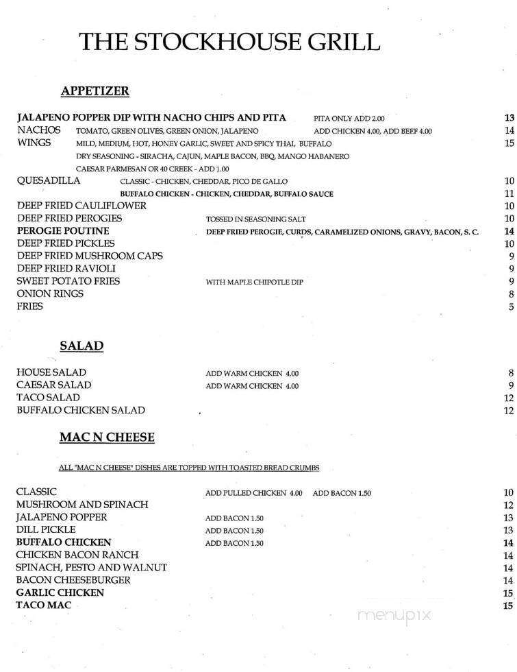 The Stockhouse Grill - Sault Ste. Marie, ON menu_pic