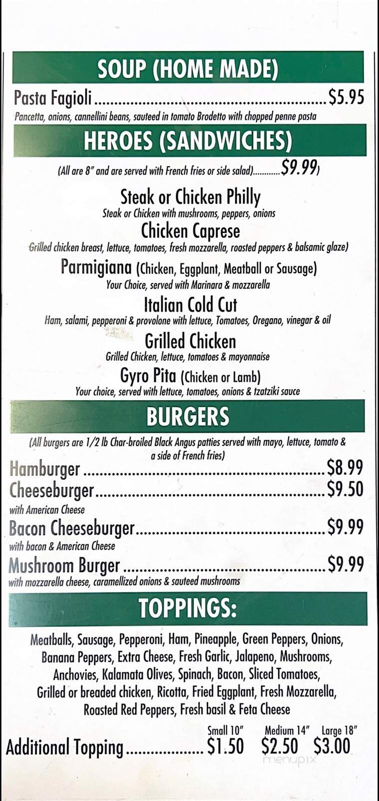 Brothers Italian Kitchen - Smithfield, NC menu_pic