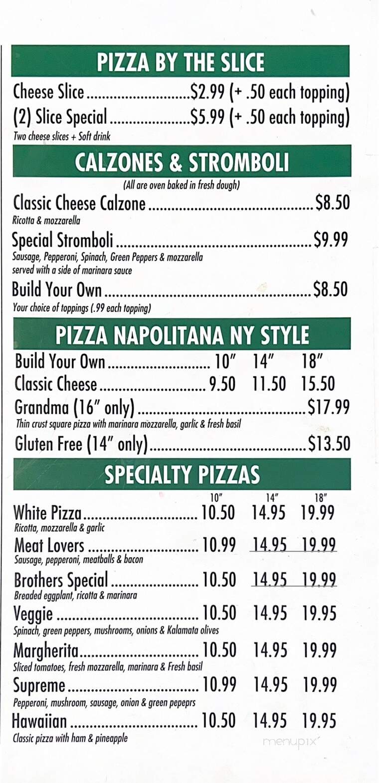 Brothers Italian Kitchen - Smithfield, NC menu_pic
