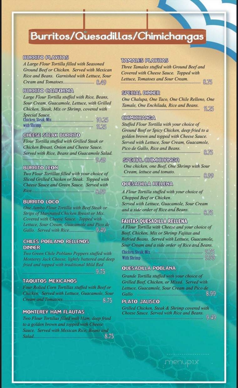 Las Playitas Mexican Restaurant - Batesville, AR menu_pic