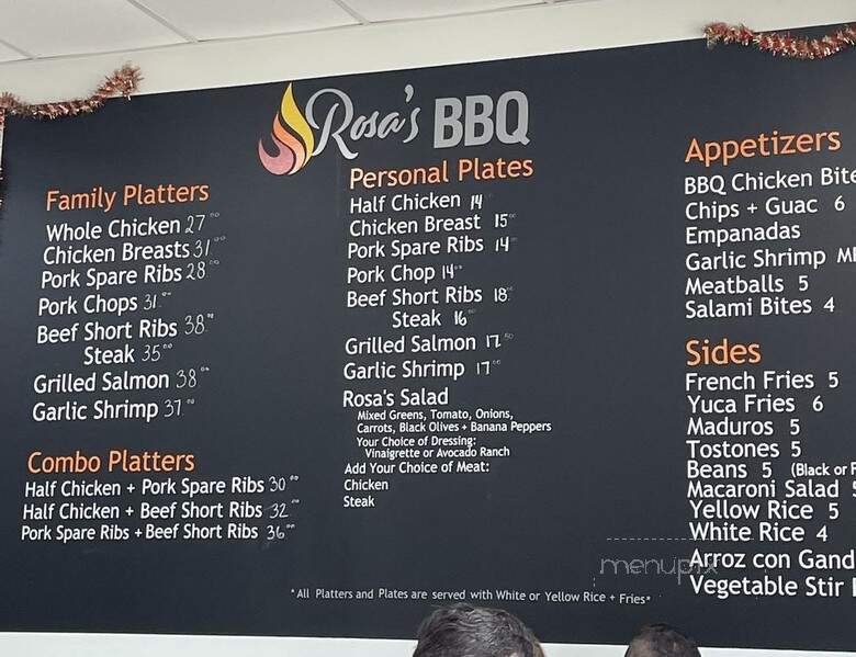 Rosa's BBQ - Spartanburg, SC menu_pic