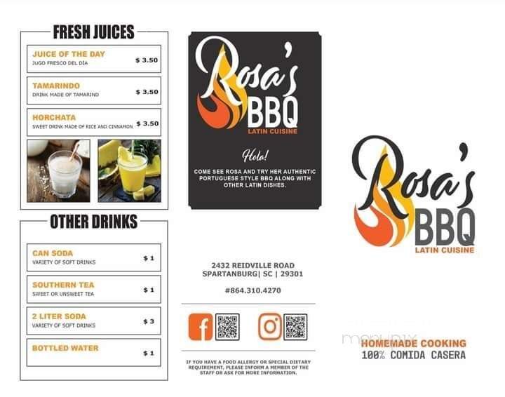 Rosa's BBQ - Spartanburg, SC menu_pic