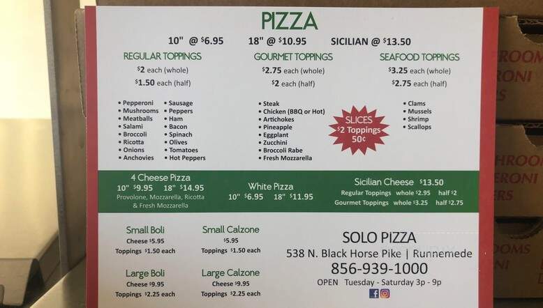 Solo Pizza - Runnemede, NJ