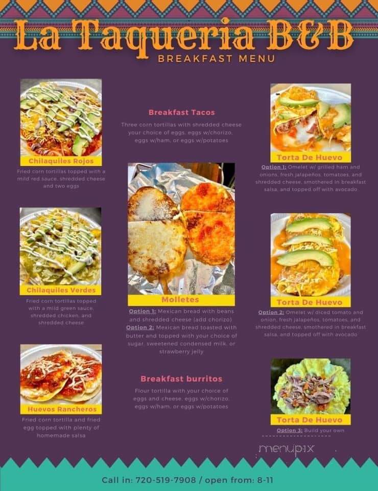 Taqueria B and B - Eureka, KS menu_pic