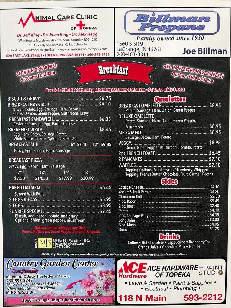 Topeka Pizza - Topeka, IN menu_pic