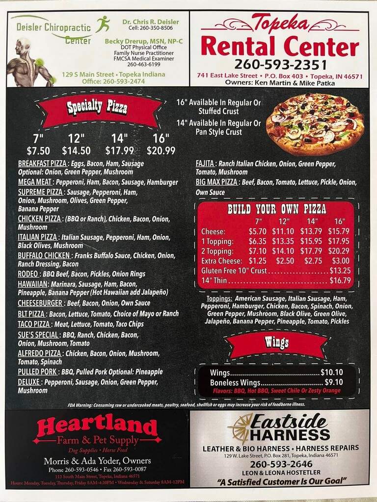 Topeka Pizza - Topeka, IN menu_pic