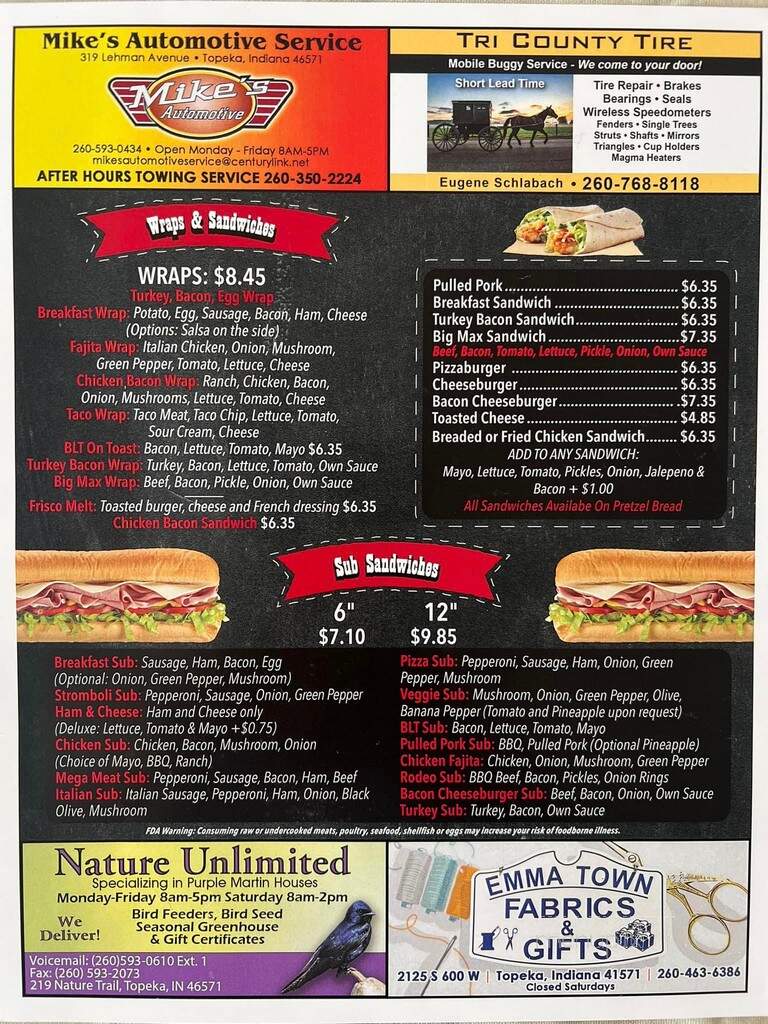 Topeka Pizza - Topeka, IN menu_pic