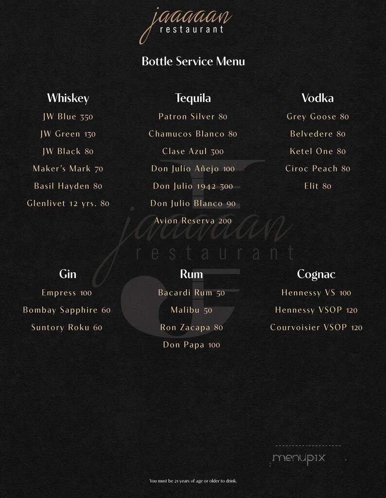 Jaaaaan Restaurant - Glendale, CA menu_pic