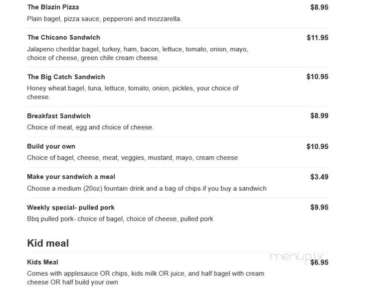 Blazin Bagels & Java Jitters - Pueblo, CO menu_pic