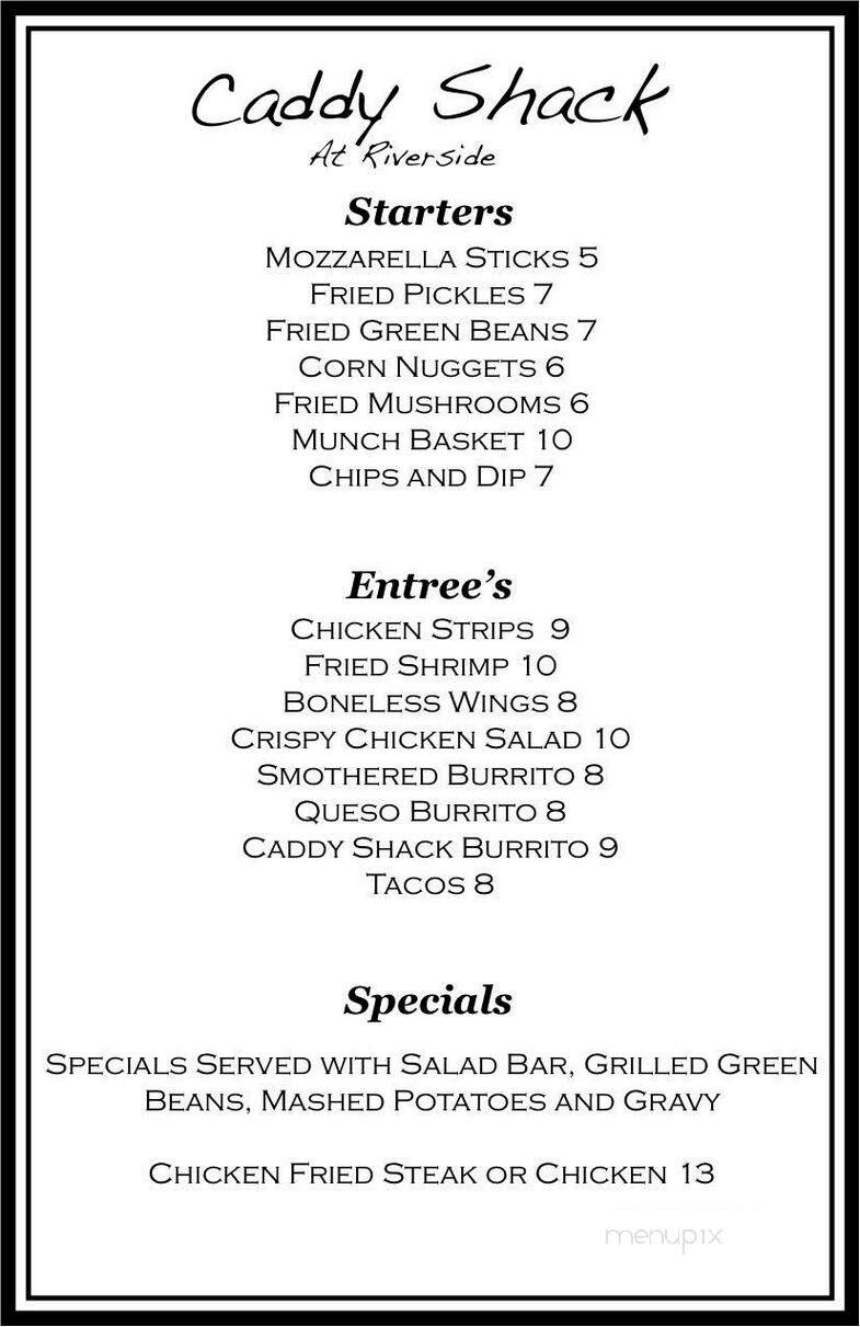 Caddy Shack at Riverside - Saint Francis, KS menu_pic