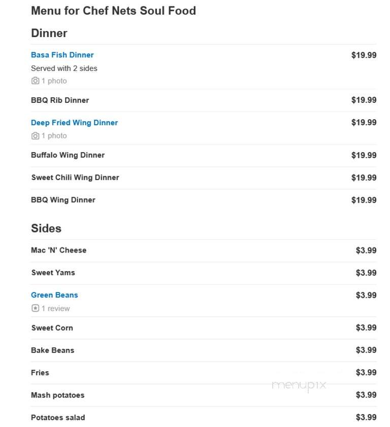Chef Nets Soul Food - Stockton, CA menu_pic