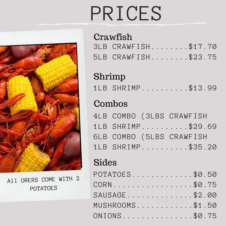 Cooney's Crawfish - Lafayette, LA menu_pic