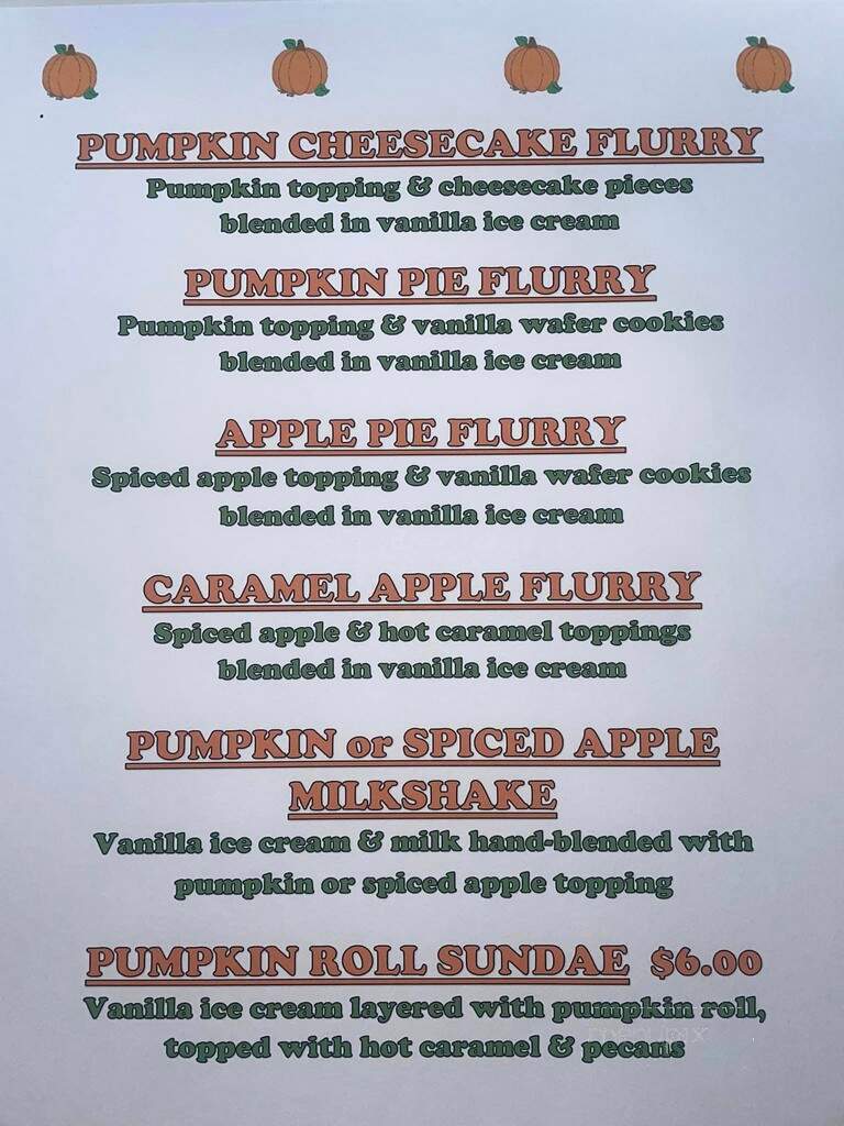Corner Ice Cream - Leavittsburg, OH menu_pic
