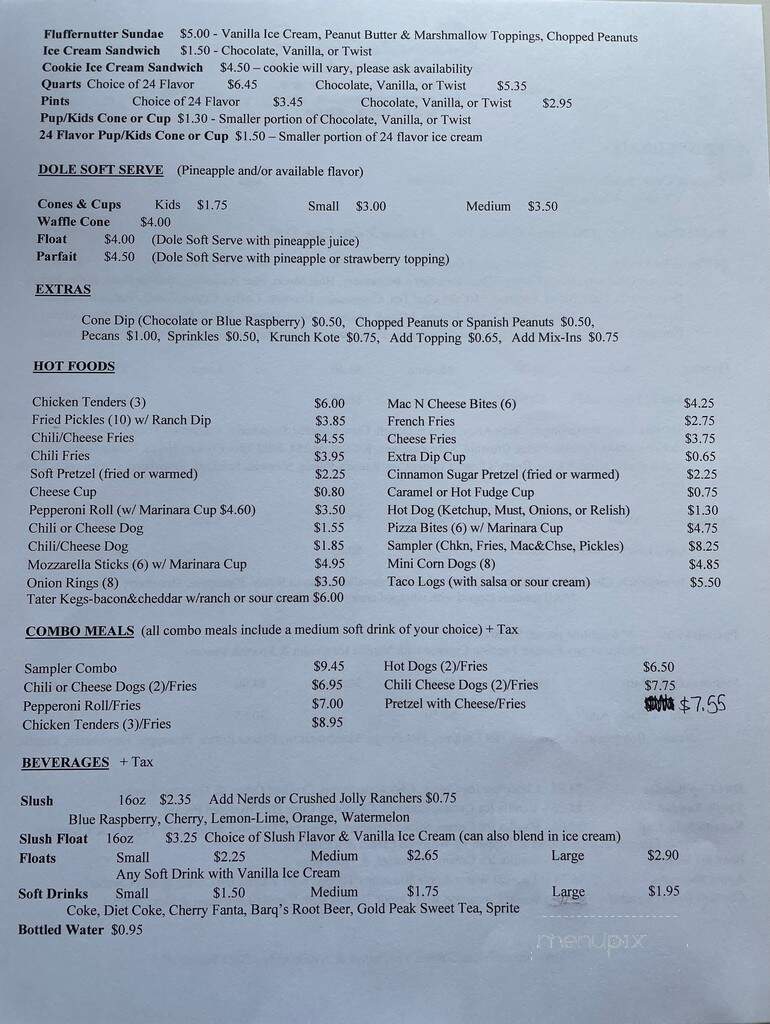 Corner Ice Cream - Leavittsburg, OH menu_pic