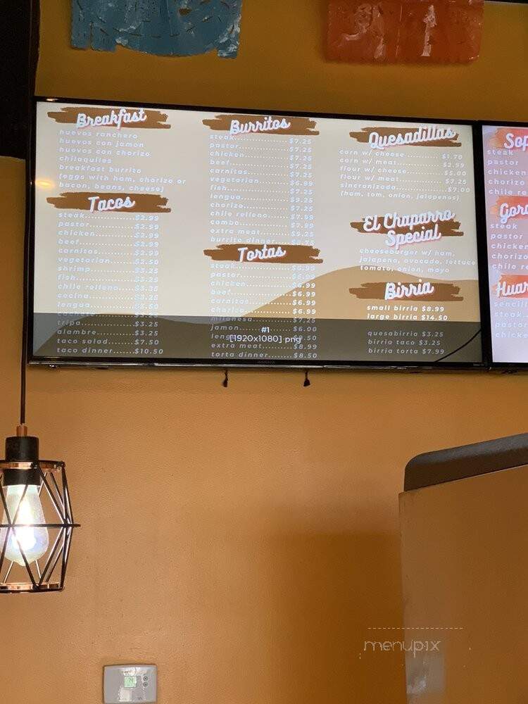 El Chaparro 2 - Palos Hills, IL menu_pic