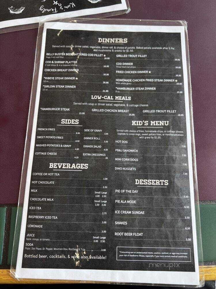 Kim's Family Restaurant - Glendo, WY menu_pic