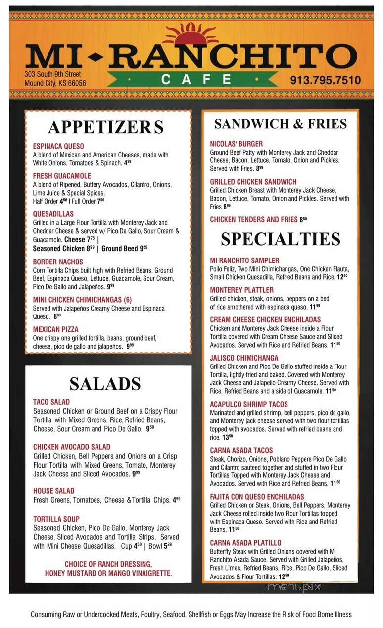 Mi Ranchita - Mound City, KS menu_pic