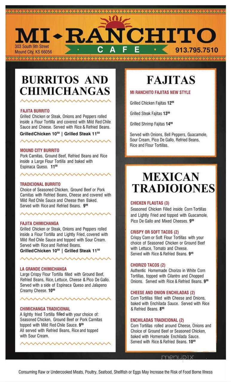 Mi Ranchita - Mound City, KS menu_pic