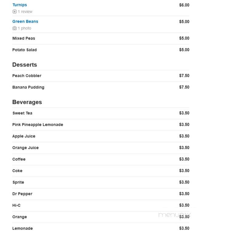 Mother's Breakfast & BBQ - Macon, GA menu_pic