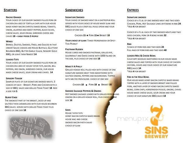 Sensory Smokehouse - Ripley, NY menu_pic